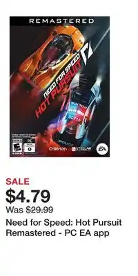 Game Stop Need for Speed: Hot Pursuit Remastered - PC EA app offer