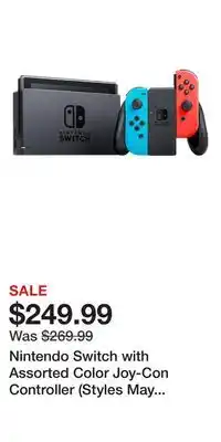 Game Stop Nintendo Switch with Assorted Color Joy-Con Controller (Styles May Vary) offer