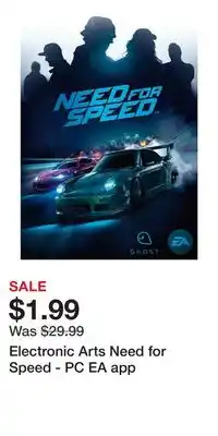 Game Stop Electronic Arts Need for Speed - PC EA app offer