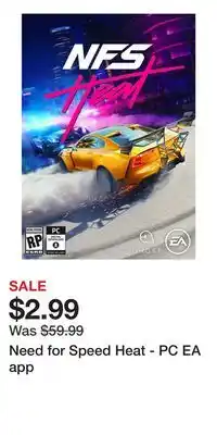 Game Stop Need for Speed Heat - PC EA app offer