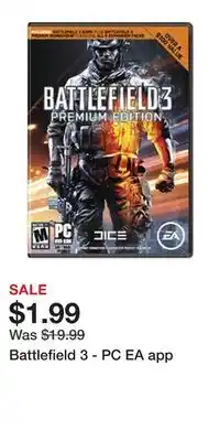 Game Stop Battlefield 3 - PC EA app offer