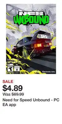 Game Stop Need for Speed Unbound - PC EA app offer