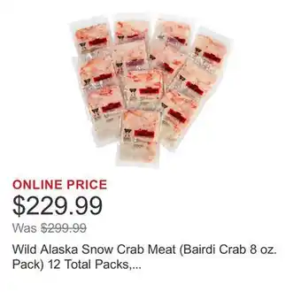 Costco Wild Alaska Snow Crab Meat (Bairdi Crab 8 oz. Pack) 12 Total Packs, 6 Lbs. Total offer