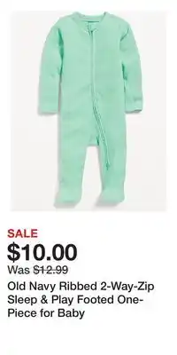 Old Navy Old Navy Ribbed 2-Way-Zip Sleep & Play Footed One-Piece for Baby offer