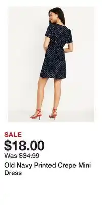 Old Navy Old Navy Printed Crepe Mini Dress offer