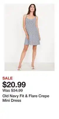 Old Navy Old Navy Fit & Flare Crepe Mini Dress offer