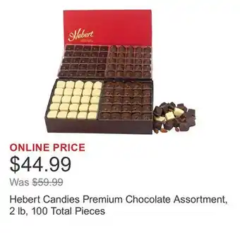 Costco Hebert Candies Premium Chocolate Assortment, 2 lb, 100 Total Pieces offer