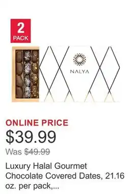 Costco Luxury Halal Gourmet Chocolate Covered Dates, 21.16 oz. per pack, 2-pack offer