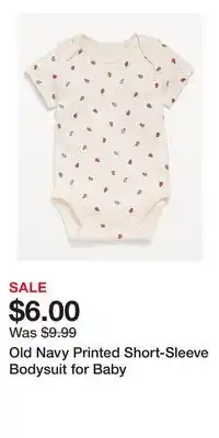 Old Navy Old Navy Printed Short-Sleeve Bodysuit for Baby offer