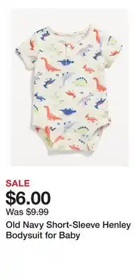 Old Navy Old Navy Short-Sleeve Henley Bodysuit for Baby offer