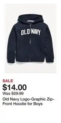 Old Navy Old Navy Logo-Graphic Zip-Front Hoodie for Boys offer