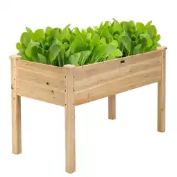 Walmart Costway Wooden Raised Vegetable Garden Bed Elevated Grow Vegetable Planter Natural offer