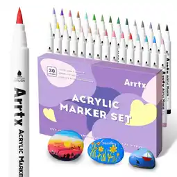 Walmart Arrtx Acrylic Paint Pens 30B Colors Brush Tip Acrylic Markers for DIY Project, Christmas Gift offer