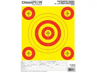 Walmart Champion Traps and Targets Shotkeeper 5 Bulls, 12-Pack Bright Yellow/Red offer