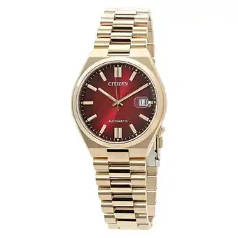 Walmart Citizen 40 x 11.70 mm Tsuyosa Gold Tone Stainless Steel Wine Red Dial Automatic Mens Watch offer