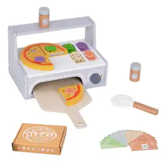 Walmart Toyster's Wooden Pizza Oven, Pizza Counter, Food & Kitchen Pretend Play, Bake Oven 42-piece Play-set offer