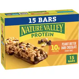 Walmart Nature Valley Chewy Granola Bars, Protein, Peanut Butter Dark Chocolate, 15 bars, 21.3 OZ offer