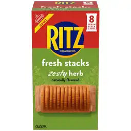 Walmart RITZ Fresh Stacks Zesty Herb Crackers, Travel Snacks, 11.8 oz (8 Multi Snack Packs) offer