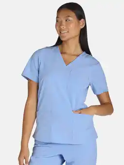 Walmart Women's Wrap Front Scrub Top, Sizes XS-XXXL offer