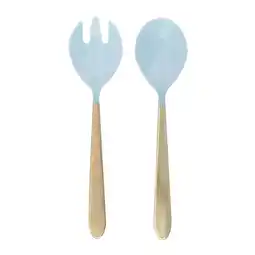 Walmart The Pioneer Woman Light Blue & Gold Plastic Serving Utensils Set, 4pcs offer