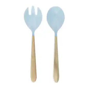 Walmart The Pioneer Woman Light Blue & Gold Plastic Serving Utensils Set, 4pcs offer