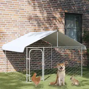 Walmart vidaXL Outdoor Dog Kennel Dog Pen Pet Crate Kennel Playpen House with Roof offer