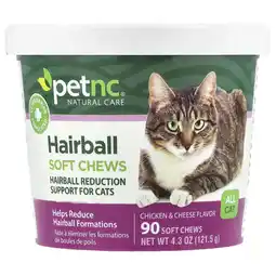 Walmart petnc NATURAL CARE Hairball Soft Chews, All Cat, Chicken & Cheese, 90 Soft Chews, 4.3 oz (121.5 g) offer