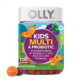 Walmart OLLY Kids Multivitamin & Probiotic Gummy, Daily Digestive Supplement, Zinc, Berry Flavor, 100 Ct offer