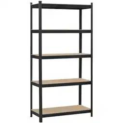 Walmart Alden Design 5-Shelf Boltless & Adjustable Steel Storage Shelf Unit, Black offer