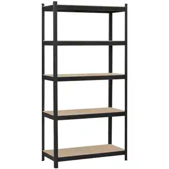 Walmart Alden Design 5-Shelf Boltless & Adjustable Steel Storage Shelf Unit, Black offer