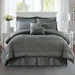 Walmart JML 10 Piece Bed in a Bag Quilted Diamond Comforter Set with Sheets, Queen, Grey offer