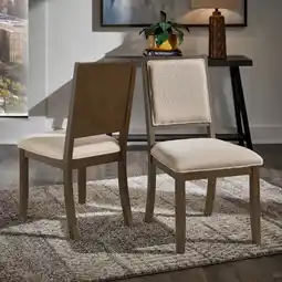 Walmart Weston Home Alta Wood Finish Cream Boucle Fabric Dining Chair, Set of 2, Walnut offer