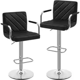 Walmart Alden Design Modern Bar Stools with Backrest and Footrest, Set of 2, Black offer