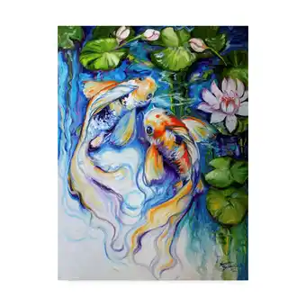 Walmart Marcia Baldwin 'Koi Koi And Lily' Canvas Art offer