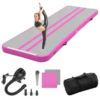 Walmart WARMOUNTS Training Mat, 10 ft Inflatable Air Gymnastic Tumble Outdoor w/ Electric Pump, 4'' for Gym offer