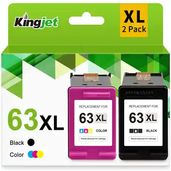 Walmart 63XL Ink Cartridges Compatible for HP 63 Ink Cartridges for HP Ink 63 (Black, Tri-Color) offer