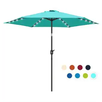 Walmart Scafild | 7.5 ft Solar LED Light Patio Umbrella Outdoor W/ Easy Tilt - Peacock Blue offer