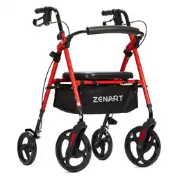 Walmart ZENART Mobility Rollator Walker for Seniors Adult with Adjustable Seat and 10 Wheels, Red offer