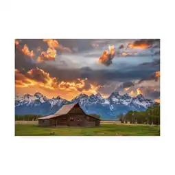 Walmart Darren White Photography 'Moulton barn sunset fire' Canvas Art offer