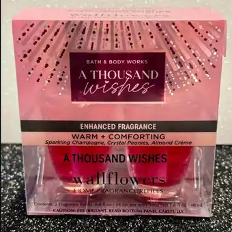 Walmart Bath and Body Works A Thousand Wishes WallFlower Fragrance Refill. 2 Pack 0.8 Oz offer