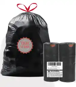 Walmart BEIDOU-PAC 8-10 Gallon Trash Bags Drawstring, 60 Count, Black & Unscented Medium Garbage Can Liners offer