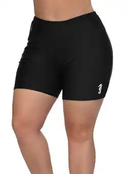 Walmart Beautyin Women's Plus Size Swim Shorts High Waist Boyshorts Solid Swim Trunks offer