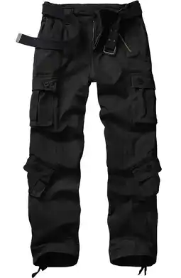 Walmart TRGPSG Women's Cargo Pants with 8 Pockets Cotton Casual Work Pants(No Belt),Black 12 offer