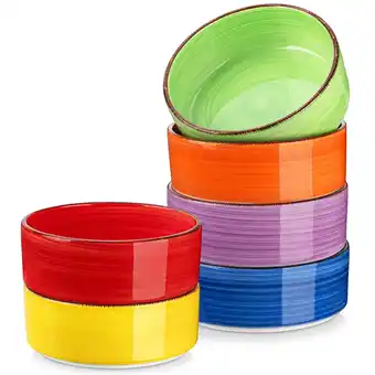 Walmart vancasso, 25oz Cereal Bowls, Set of 6, Stoneware Salad Pasta Bowl Set, Multicolor offer