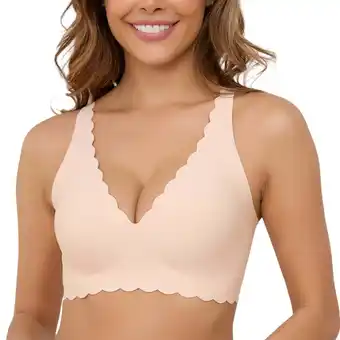 Walmart LWP No Underwire Soft Wireless Seamless Comfort Smoothing Wavy Bras for Women offer