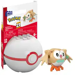 Walmart MEGA Pokmon Rowlet Building Toy Kit, Poseable Action Figure (24 Pieces) for Kids offer