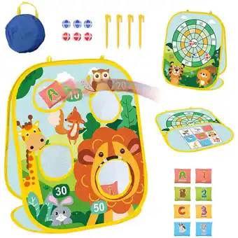 Walmart Bag Toss Game Double-Sided Folding Cornhole Board Birthday Games 8 Bags Age 3 Gift Toys , Animal offer