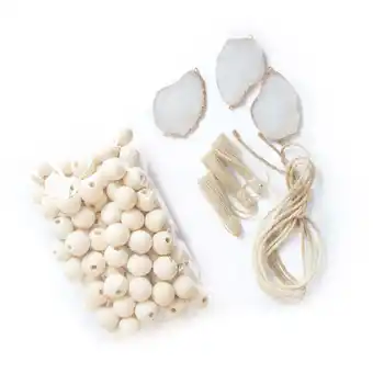 Walmart Cousin DIY Geode & Wood Bead Garland Dcor Kit, Natural Beige, Unisex, Item Number 69994361, 103 Pc offer