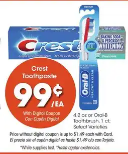 Ralphs Crest Toothpaste offer