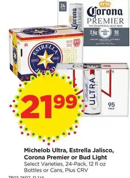 Food 4 Less Michelob Ultra, Estrella Jalisco, Corona Premier or Bud Light offer